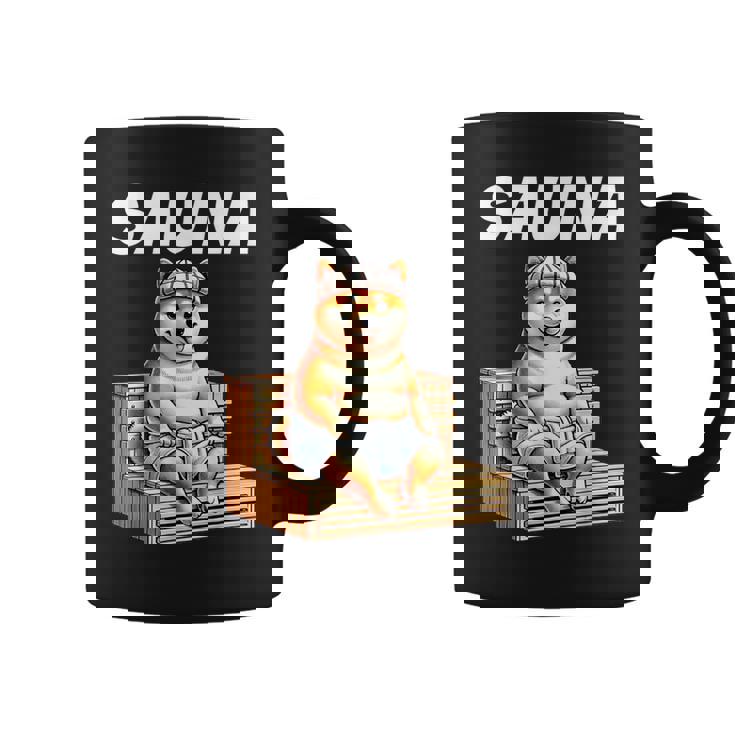 サウナauna さうな 整う アウトドア 焚火 おもしろ 犬 柴犬好き 柴犬 名言 文字 面白い ふざけた ネタ コーヒーマグ