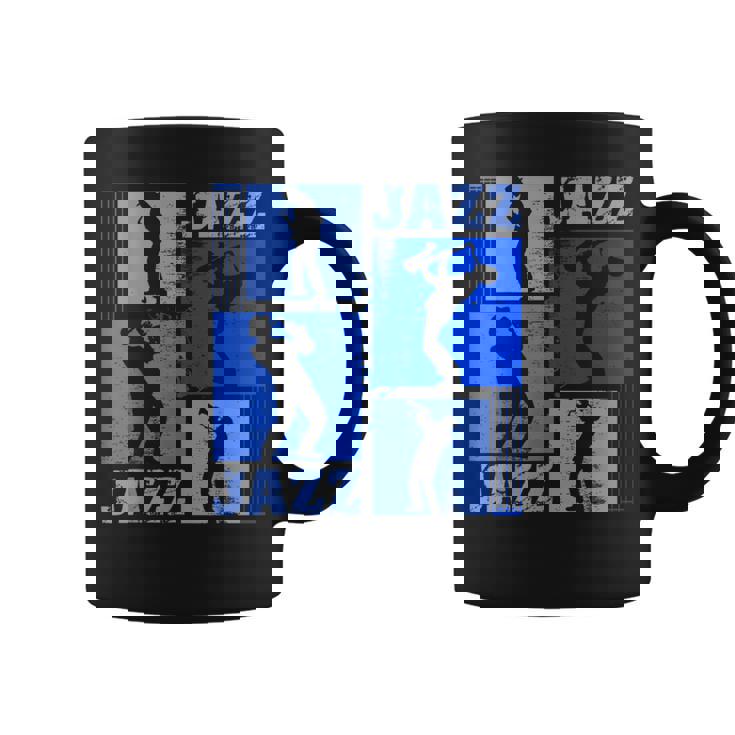 サクソフォーン奏者ジャズミュージシャンブルーミュージック コーヒーマグ