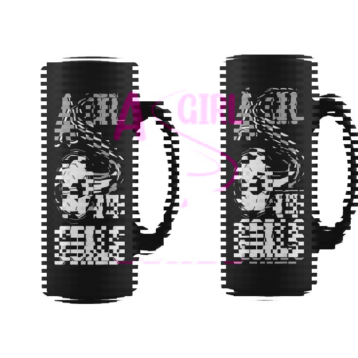 サッカーでゴールを決めた少女 コーヒーマグ