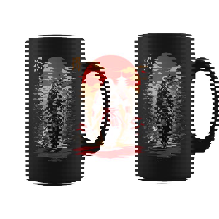 サムライビッグフット 日本のヴィンテージデザイン 面白い浮世絵アート コーヒーマグ