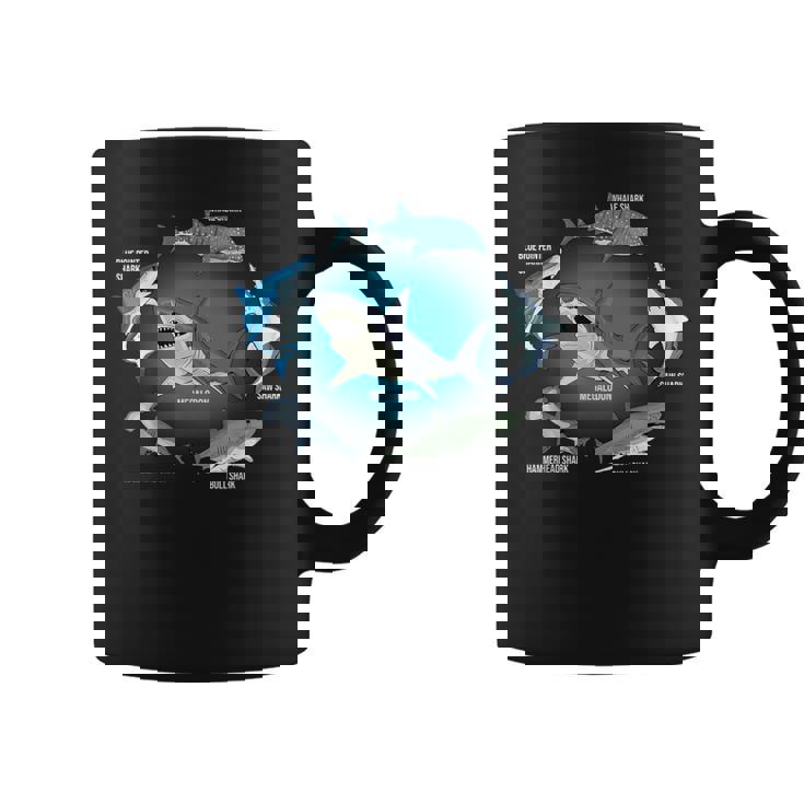 サメ6種 サメタイプ サメ 海の生き物 メガロドン サメ コーヒーマグ