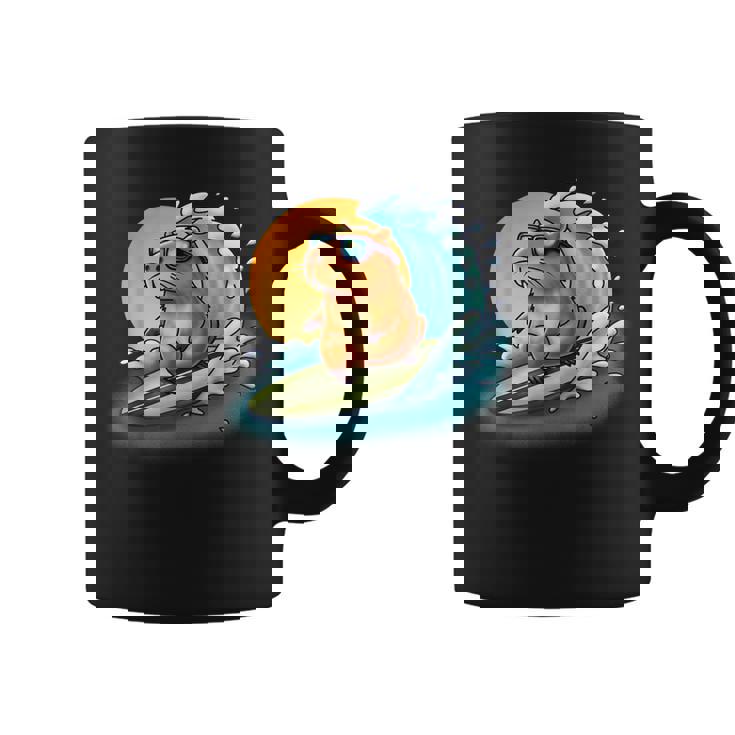 サングラスでサーフィンカピバラ コーヒーマグ