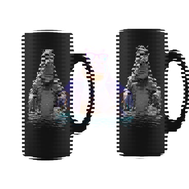 サングラスをかけたカバ カバ かわいいカバ コーヒーマグ