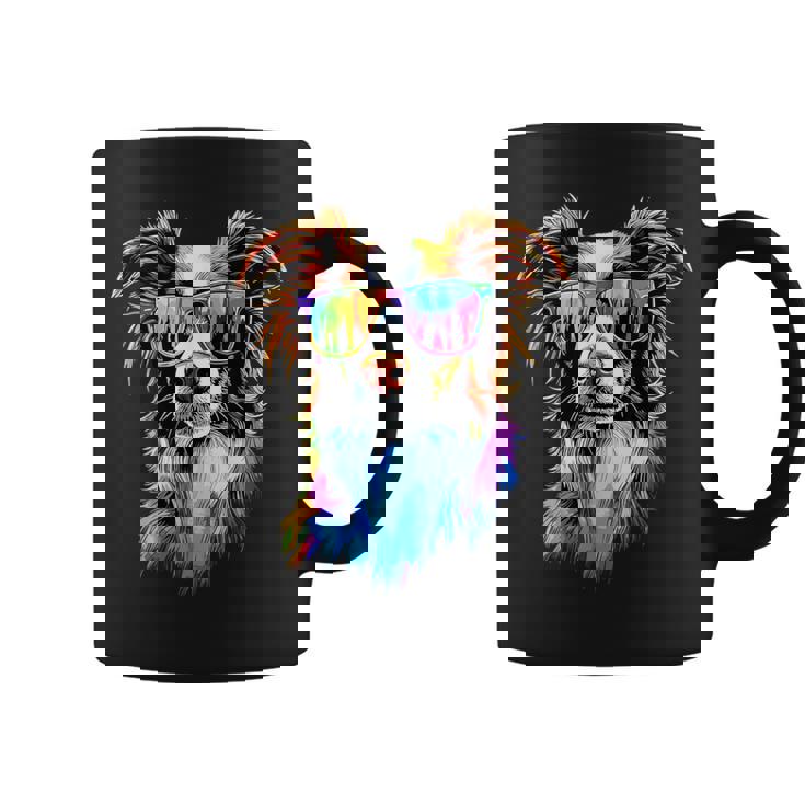 サングラスをかけたボーダーコリー 子犬 かわいいボーダーコリー コーヒーマグ