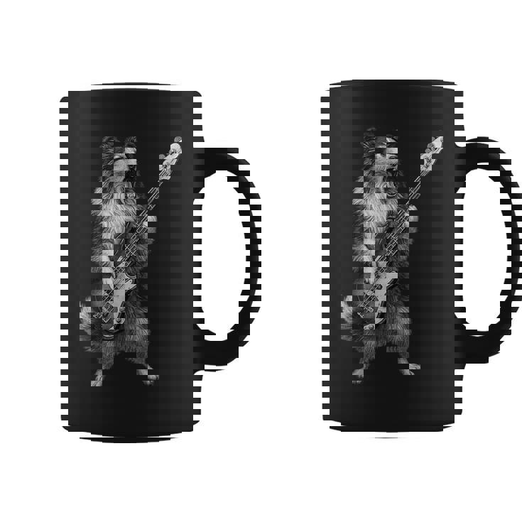 シェットランド・シープドッグ ベース・ギター ロックミュージック 犬好き コーヒーマグ