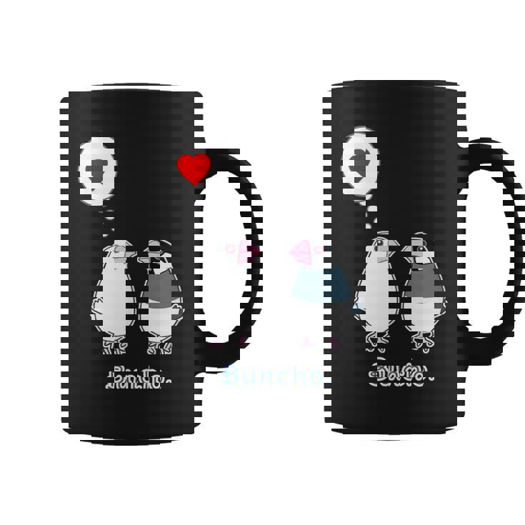 シロブンチョウ & サクラブンチョウ さん『ハート』フキダシ 白文鳥 桜文鳥【どうぶつフレンズ】動物 イラスト コーヒーマグ