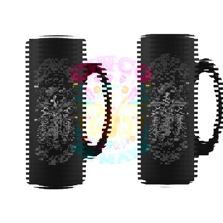 シンコ・デ・マヨ ギターを弾く骸骨 メキシコ・フィエスタ コーヒーマグ