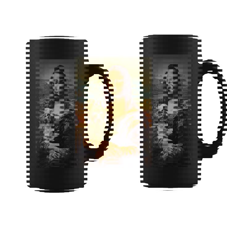 シーズー モナリザ 絵画 アート 犬 ママ お父さん コーヒーマグ