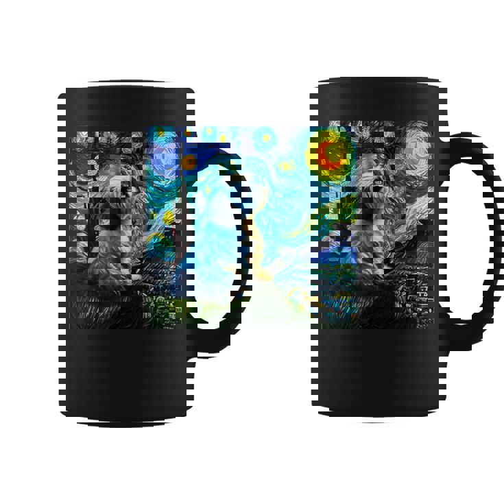 シーズー 面白いtシャツ 犬 ゴッホ 星月夜 かわいい メンズ 子供 おもしろ 服 グッズ ネタ コーヒーマグ