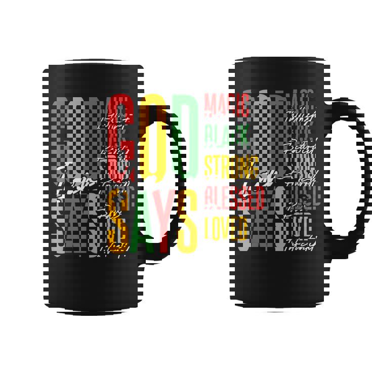 ジューンティーンス・ブラック・ガール・クリスチャン・ゴッドは私が強く祝福されていると言う コーヒーマグ