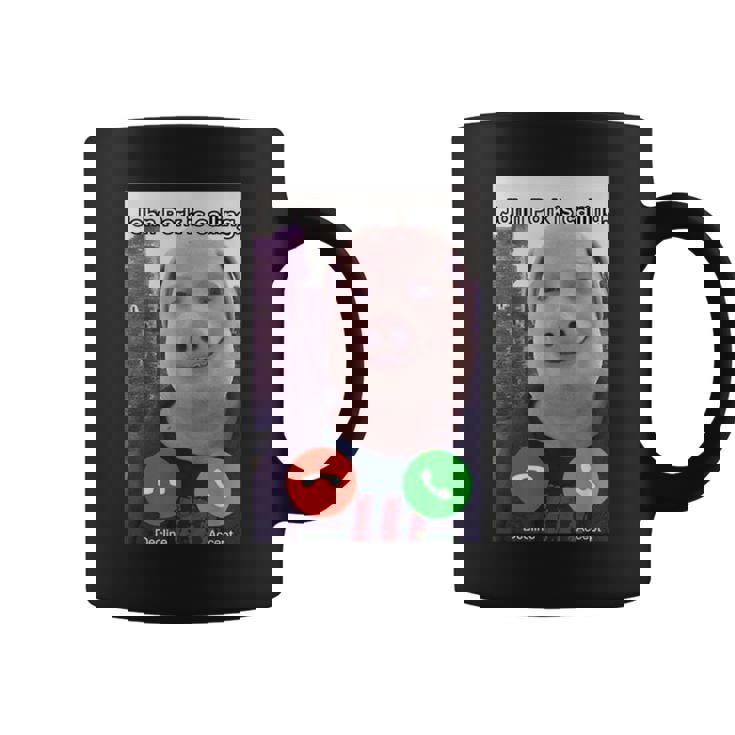 ジョン・ポークがファニー・アンサー・コール・フォンをかけている コーヒーマグ