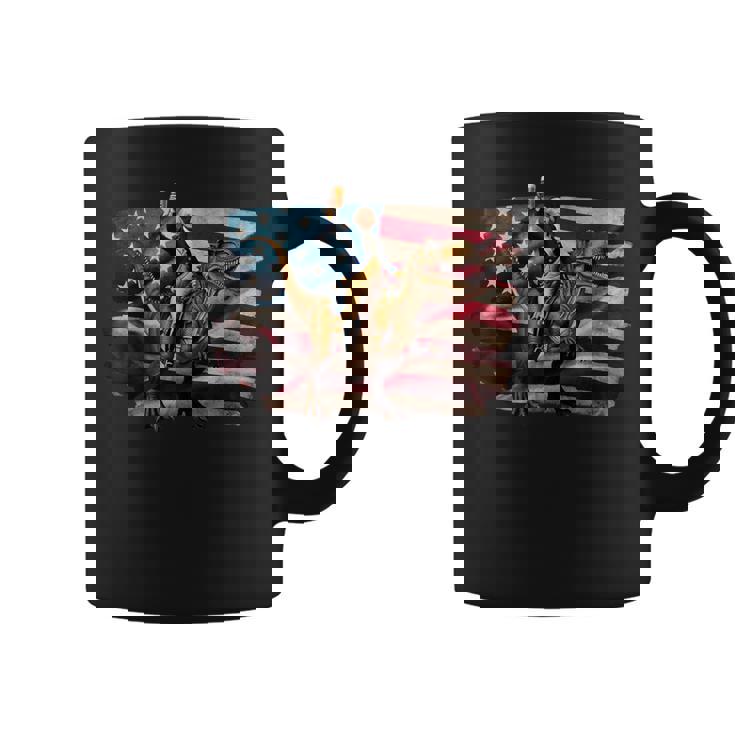 ジョージ・ワシントン ライディング A ダイナソー 面白い 4Th Of July デザイン コーヒーマグ