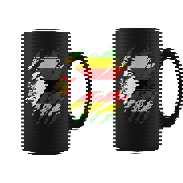 ジンバブエの旗ジンバブエ コーヒーマグ