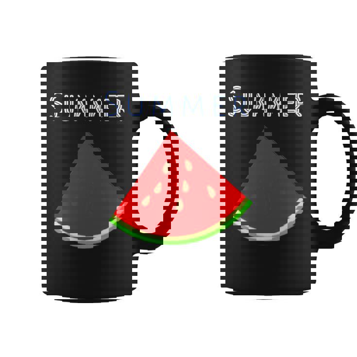 スイカ 1ピース・夏【 サマータイム 】リゾート・夏 大好き／面白 イラスト コーヒーマグ