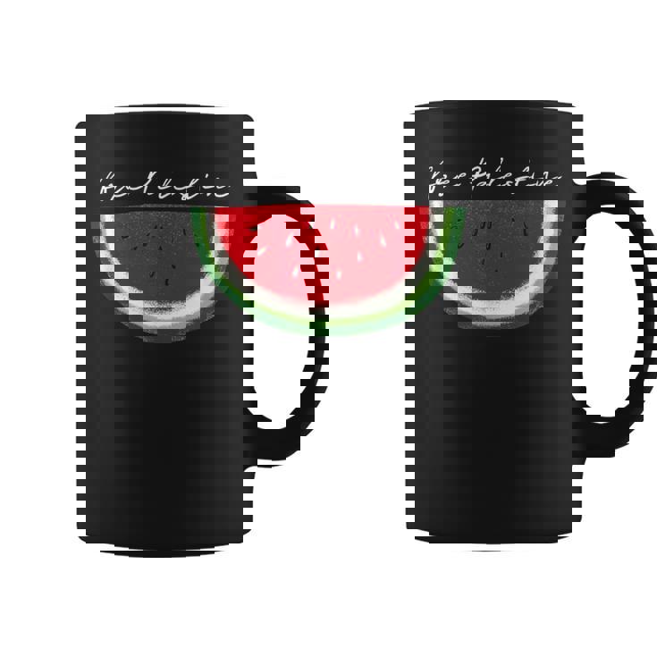 スイカ パレスチナ国旗 連帯 パレスチナ フリー コーヒーマグ