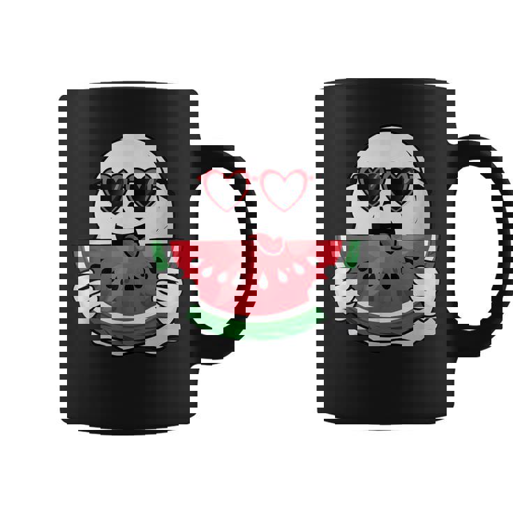 スイカを食べるかわいい幽霊 サマーウィーン ハロウィンコスチューム コーヒーマグ