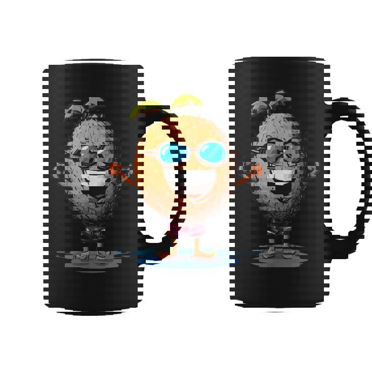 スイミングトランクとサングラスが付いた面白いココナッツ。 コーヒーマグ