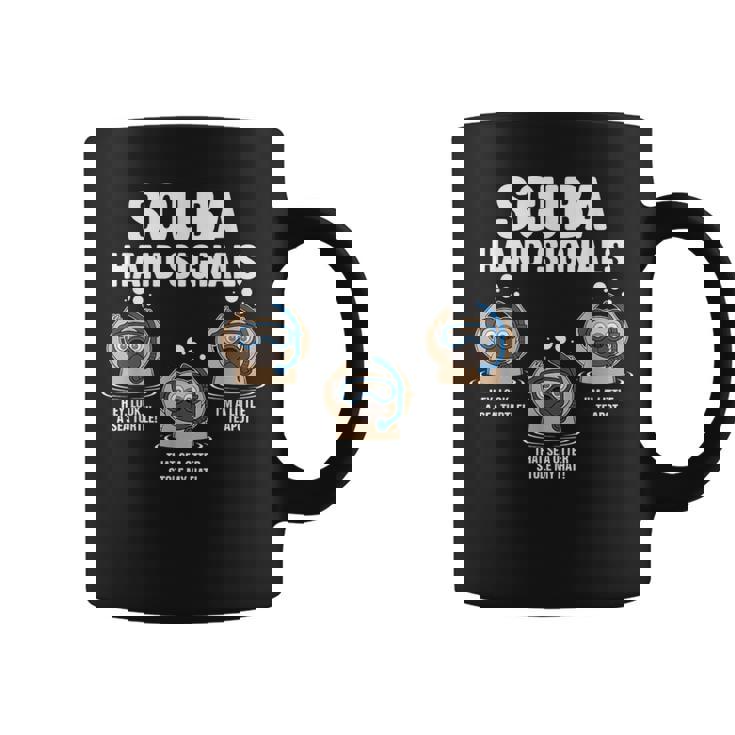 スキューバハンドシグナル 面白い スキューバダイビング コーヒーマグ