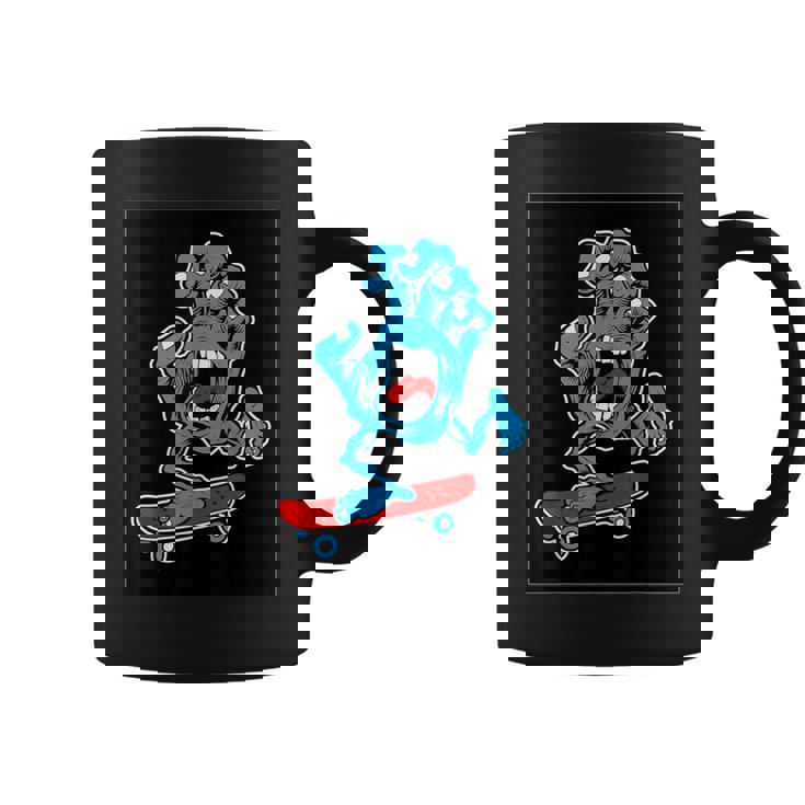 スクリーミング スケートボードハンド コーヒーマグ