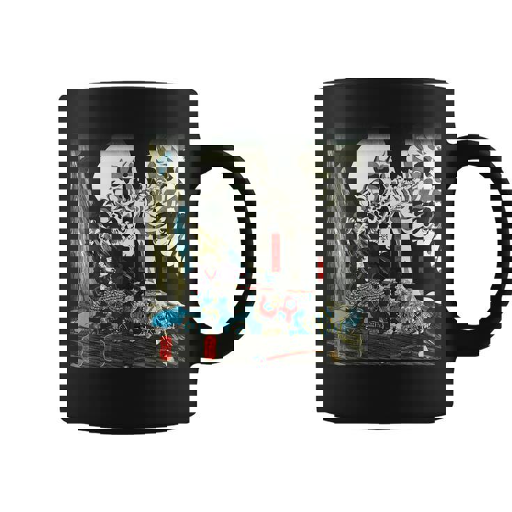 スケルトン 妖怪 歌川 国芳 日本美術 ハロウィン 相馬の古内裏 妖怪がしゃどくろと戦う大宅太郎光圀 コーヒーマグ