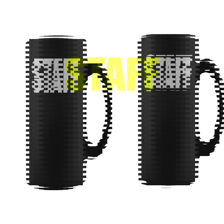 スタッフ社員 イベントスタッフ表裏 黄文字 コーヒーマグ