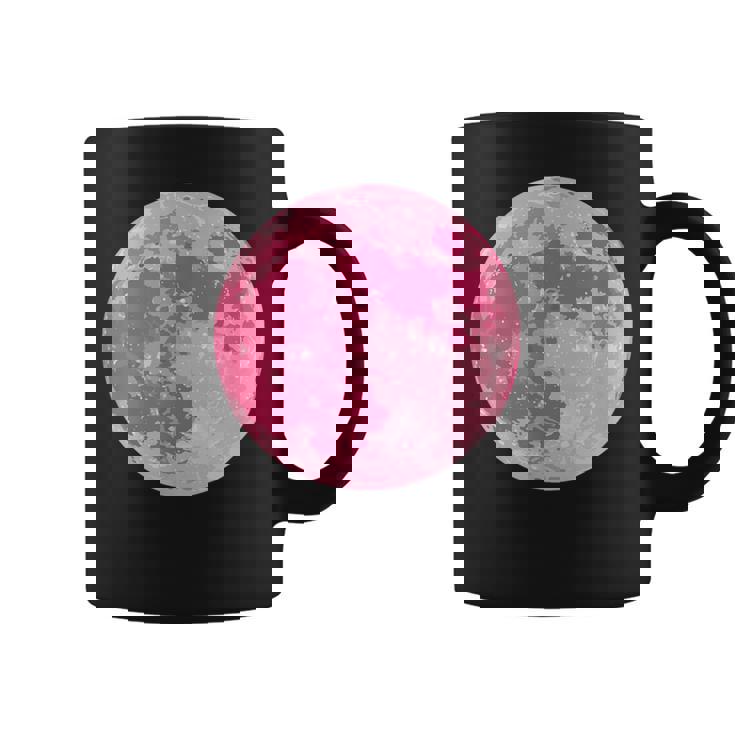 ストロベリームーンデザイン 満月 かわいいピンクムーン コーヒーマグ