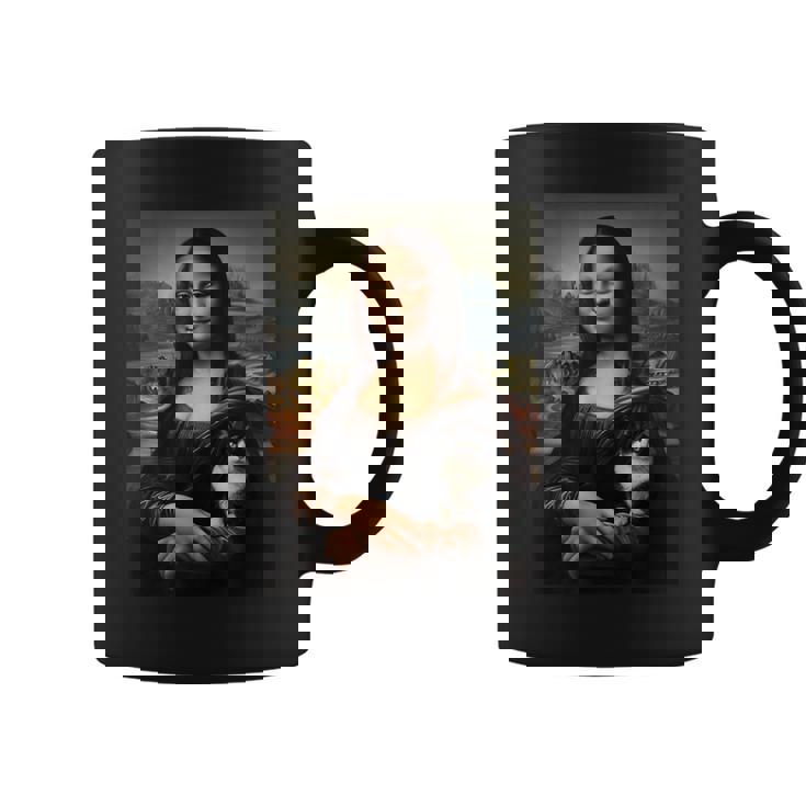 スノーシュー 猫 モナリザ 絵画 アート ママ お父さん コーヒーマグ