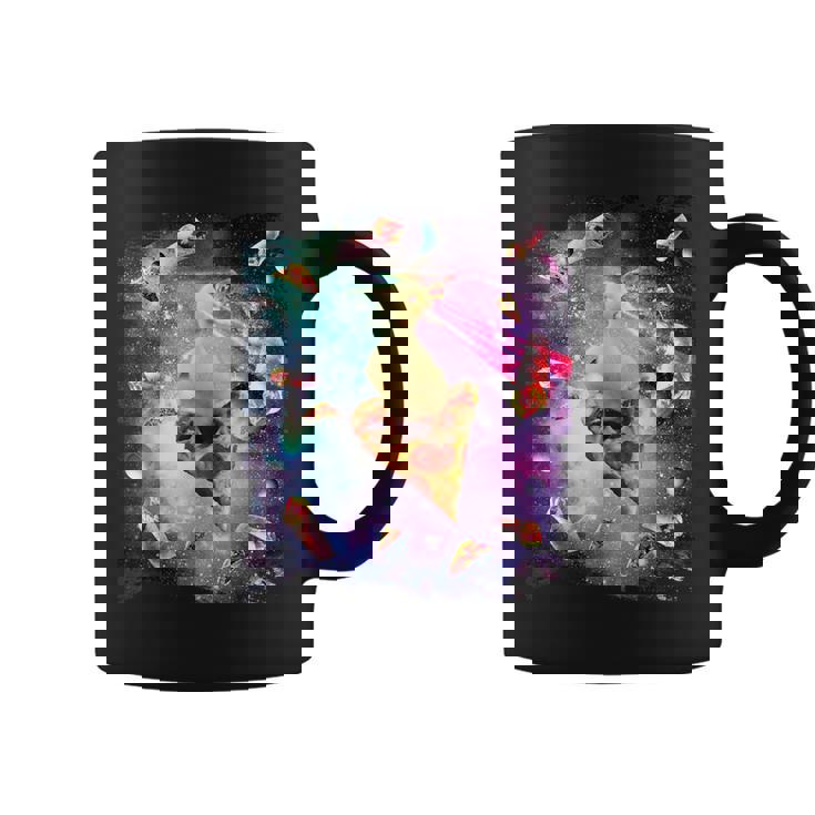 スペースレーザーアヒル食べるピザ、ギャラクシーダック。 コーヒーマグ