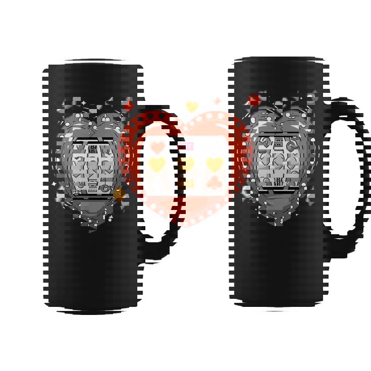 スロットマシンハートジャックポットカジノギャンブル愛好家 コーヒーマグ
