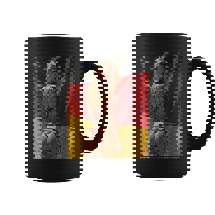 セクシーガールグラフィックtシャツ 「セクシーピンナップガール&ドイツ国旗」 コーヒーマグ