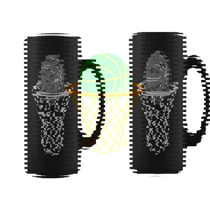 セントパトリックバスケットボールグリーンシャムロックバスケットボール コーヒーマグ