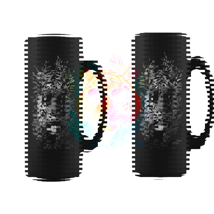 タイガーフェイス 動物好きモチーフ サングラス イラスト 虎 コーヒーマグ