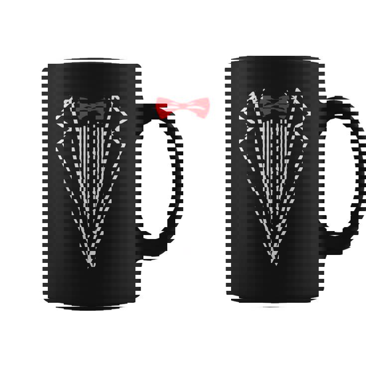 メンズ タキシード 赤い蝶ネクタイ付き ブラックスーツ 面白い メンズ レディース キッズ コーヒーマグ