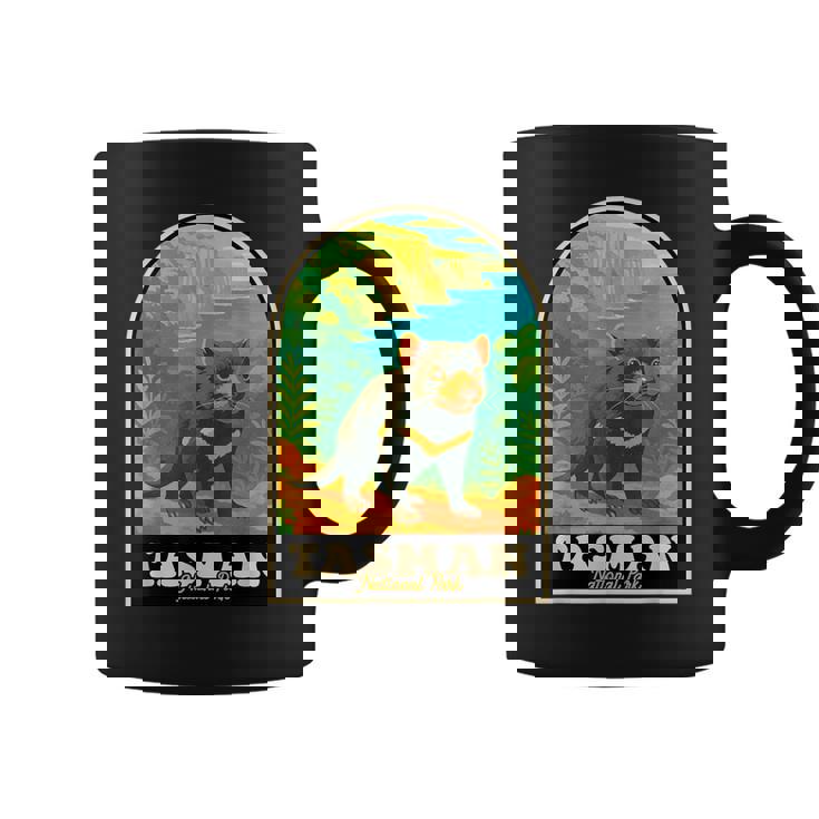 タスマン国立公園 ヴィンテージ タスマニアデビルアート コーヒーマグ