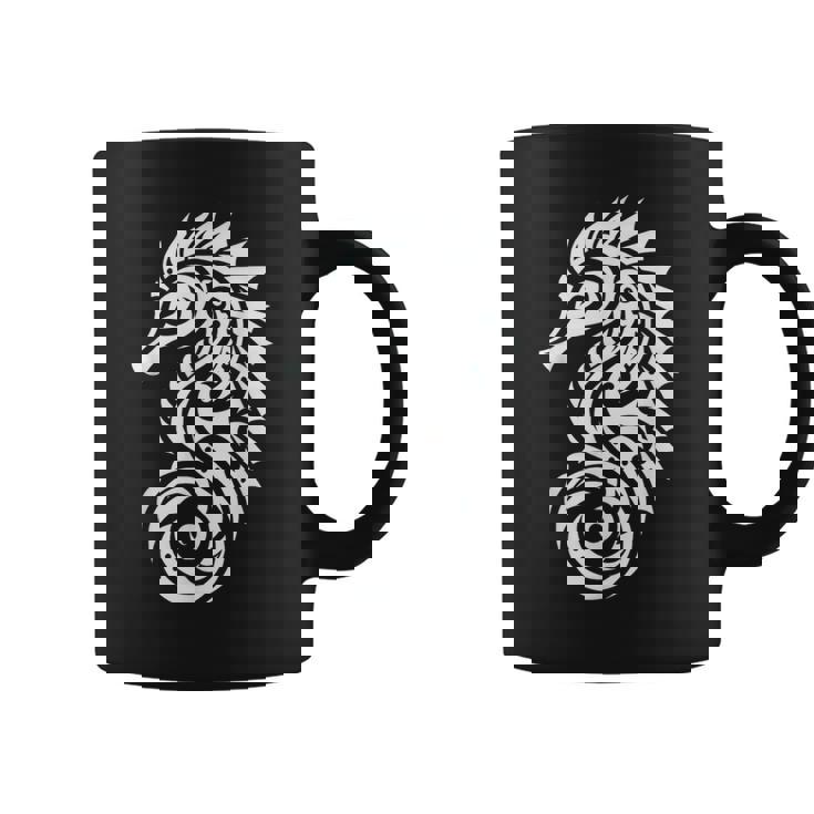 タツノオトシゴ ポリネシア トライバル マオリ柄 ライト コーヒーマグ