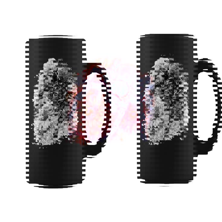 タランチュラ フローラル アートワーク アニマルアート 野生動物 タランチュラ 恋人 コーヒーマグ