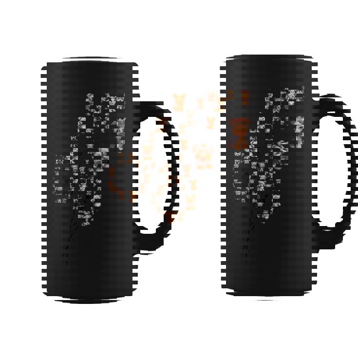 タンポポ ヨークシャー テリアの花、花のヨーキー ツリー コーヒーマグ