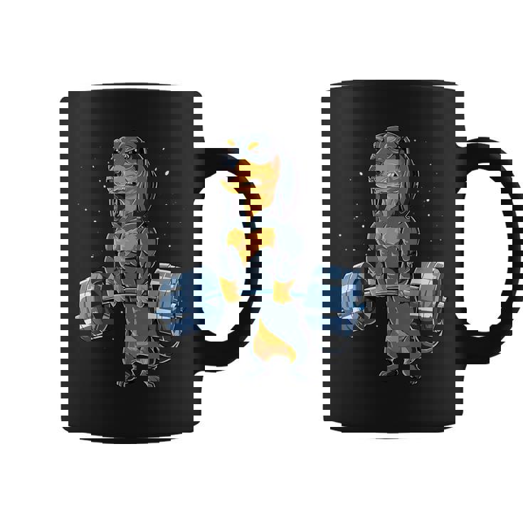 ダックスフント ウェイトリフティング 面白い デッドリフト メンズ フィットネス ジム ギフト コーヒーマグ