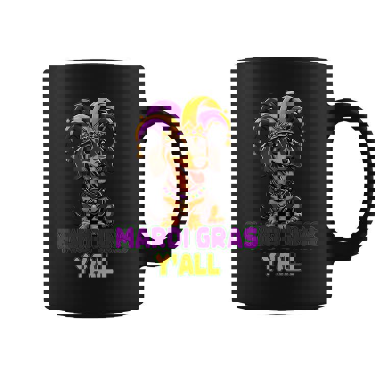 ダックスフンド 犬 マルディグラ Y'all コーヒーマグ