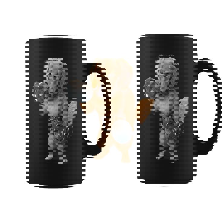 ダックスフンド 犬の筋肉トレーニング ダンベル付き フィットネスジム コーヒーマグ