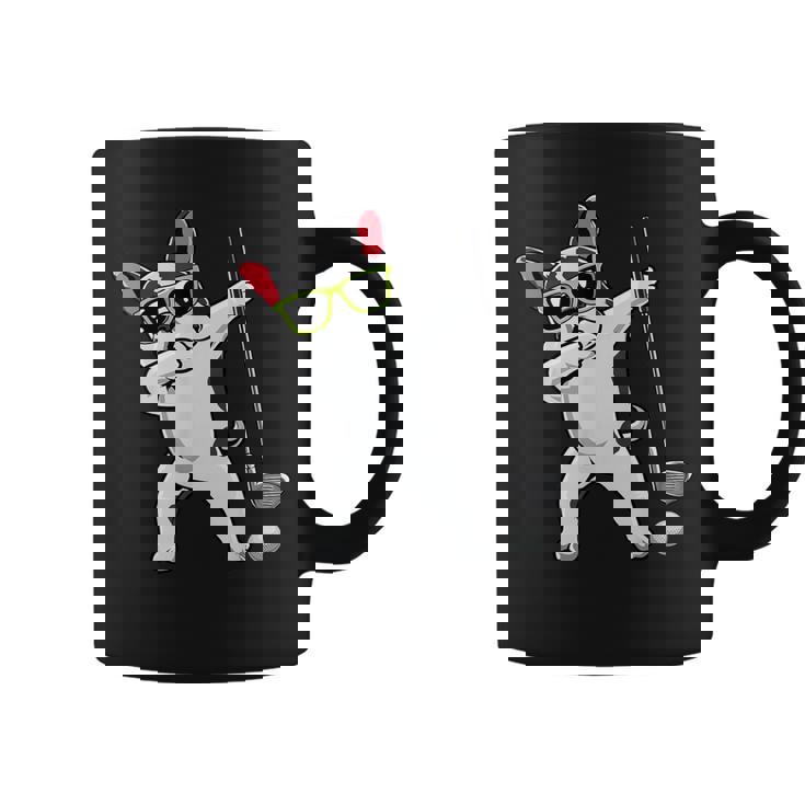 ダビングフレンチブルドッグゴルフフレンチドッグダブゴルファーギフト コーヒーマグ