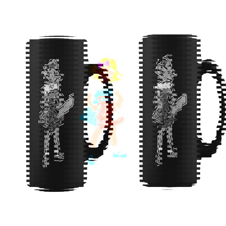 チェーンソー ガール ゴス パンク エモ レトロ ヴィンテージ ホラー 映画ファン コーヒーマグ