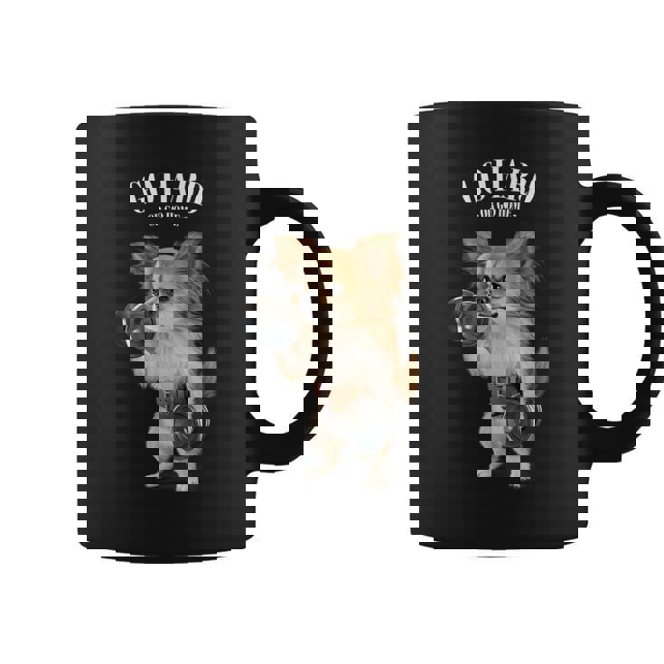 チワワ 犬の筋肉トレーニング ダンベル付き フィットネスジム コーヒーマグ