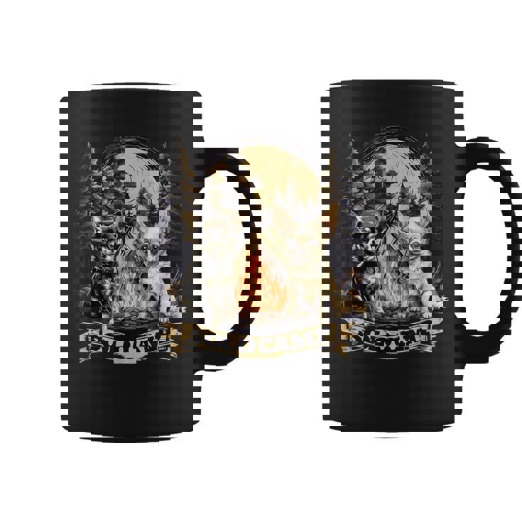 チワワ 面白いtシャツ 犬 キャンプ かわいい メンズ 子供 おもしろ 服 グッズ ネタ ソロキャンプ コーヒーマグ