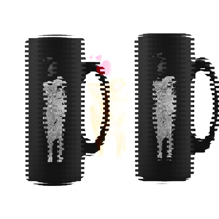 チワワ犬とハートのかわいい子犬のモチーフ コーヒーマグ