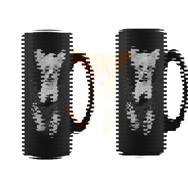 チワワ犬愛好家のためのポケットに入った面白いチワワ犬。 コーヒーマグ