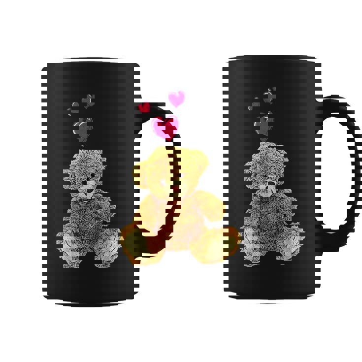 テディベアとハートのかわいいテディベアモチーフ コーヒーマグ