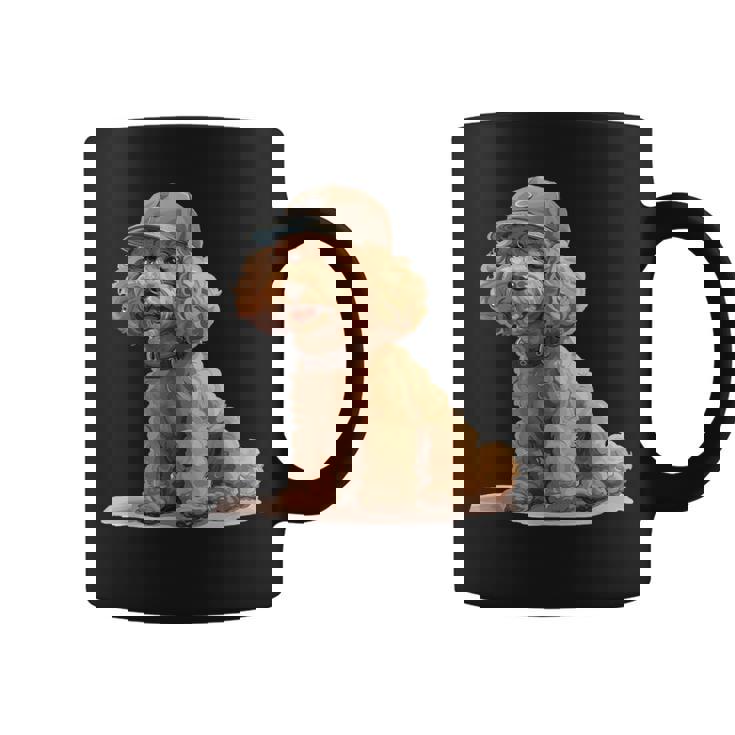 トイプードル 水彩 犬 野球帽 コーヒーマグ