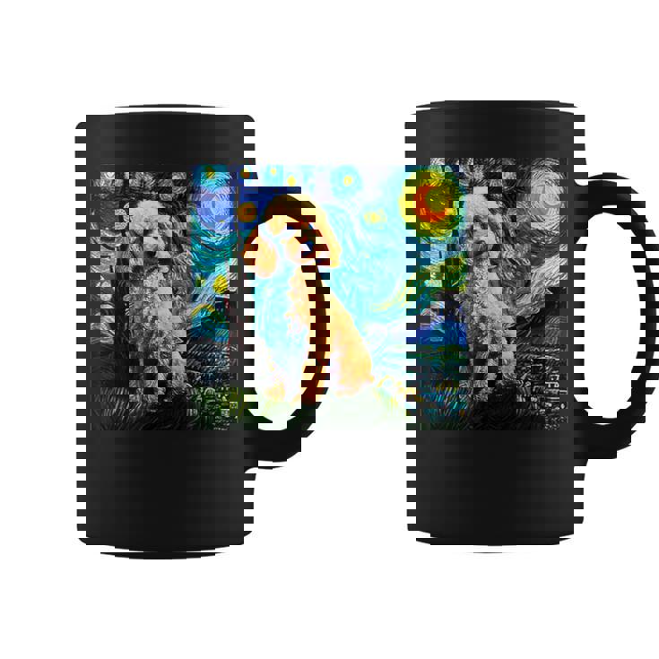 トイプードル 面白いtシャツ 犬 ゴッホ 星月夜 かわいい メンズ 子供 おもしろ 服 グッズ ネタ コーヒーマグ