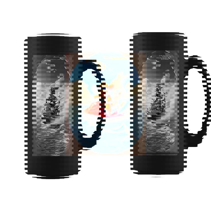 トイプードルとチワワのジェットスキー 夏の楽しいデザイン コーヒーマグ